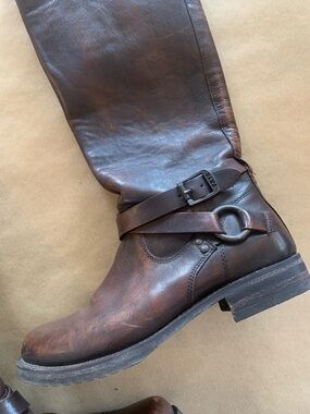 Frye Veronica Slouch Riding Boot in Dark Brown Maple Size 8.5